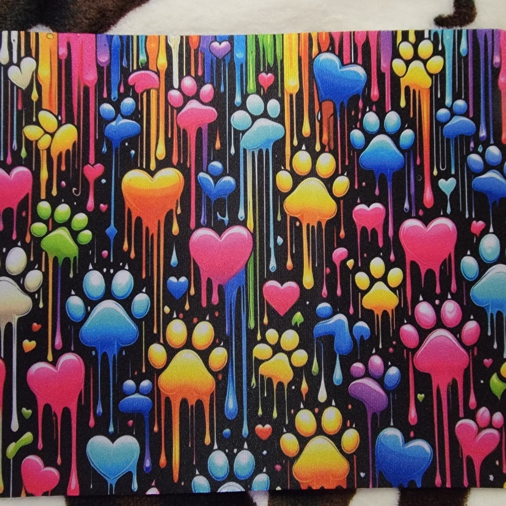 Paw Prints Colorful Computer Mouse Pad - Picture 2 of 7